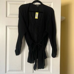 Brand new boohoo wrap shirt in black